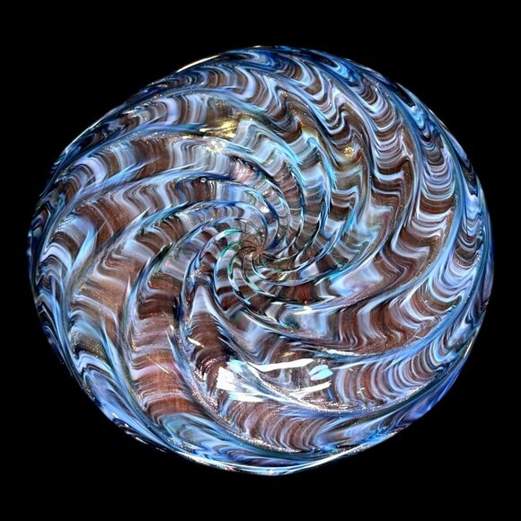 Art Glass Swirled Multi-Colored Decor Gallery Wall Art Accent Cabinet Bookshelf - Picture 3 of 11